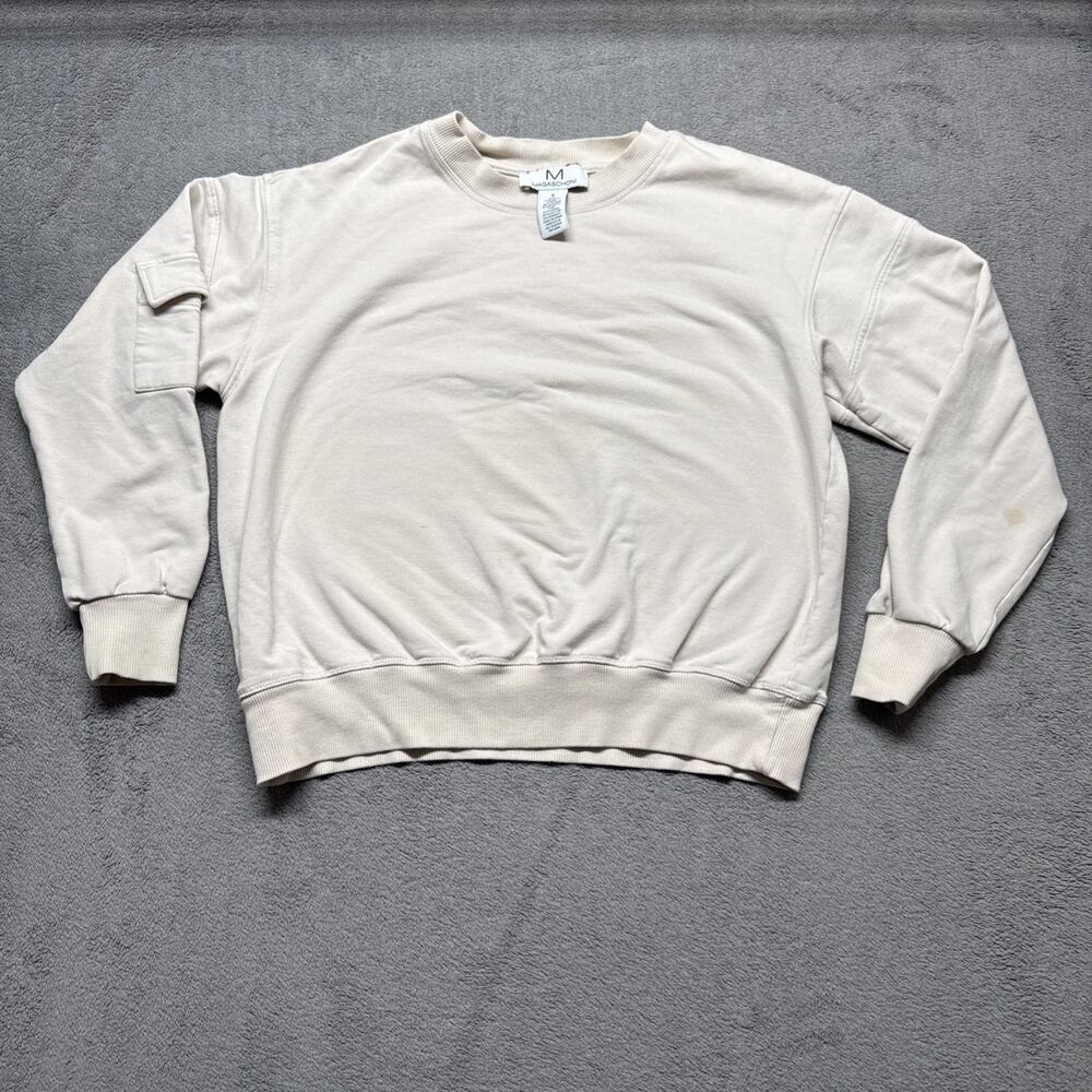 Magaschoni Womens Top Cream Modal Supima Cotton Blend Sweater S